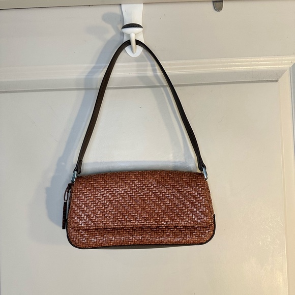 Liz Clairborne Y2K Brown Wicker Weave Shoulder Bag - Picture 6 of 6